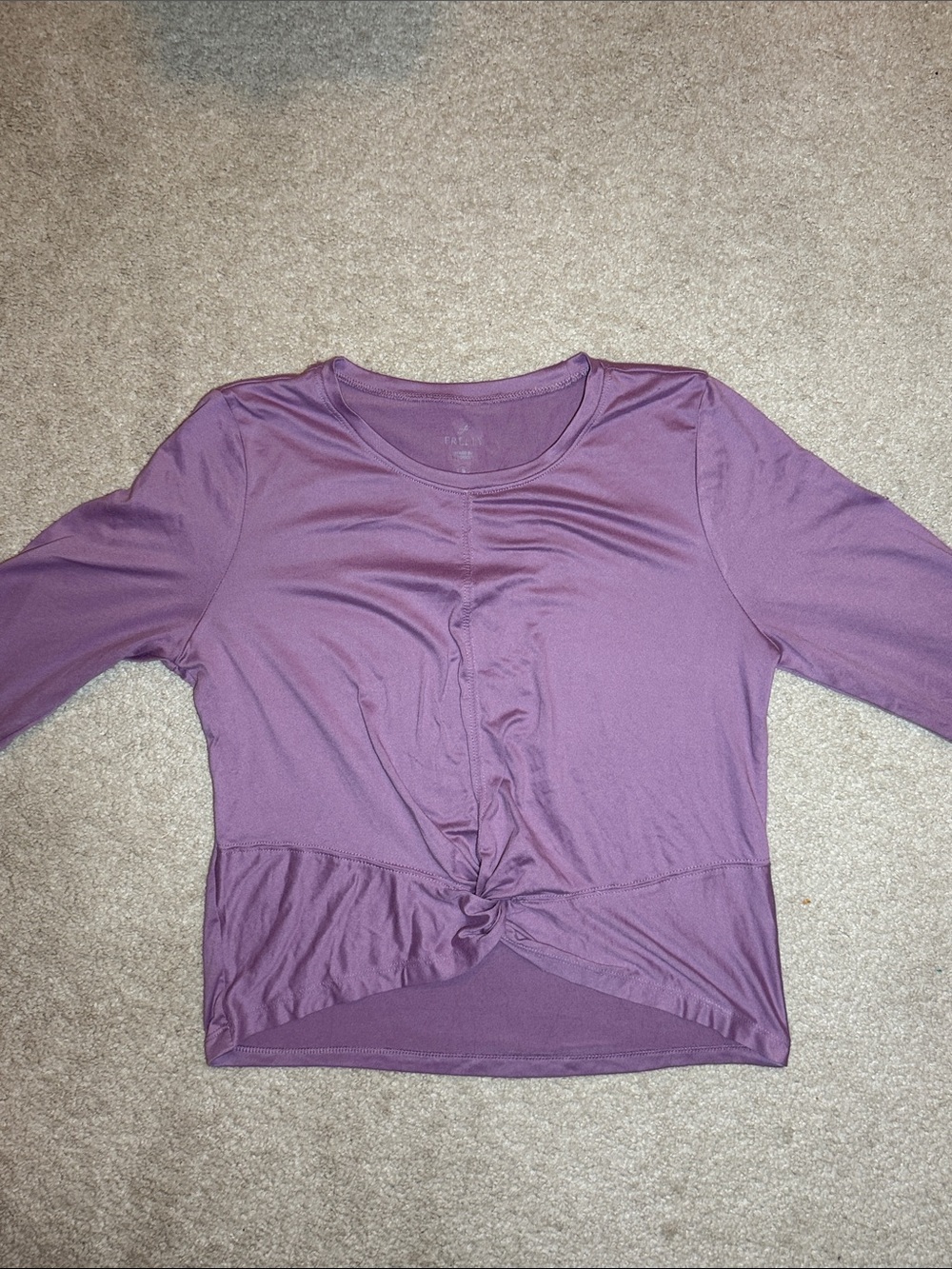 Women's Long-Sleeve Twist Front Top in Lavender - Picture 4 of 6